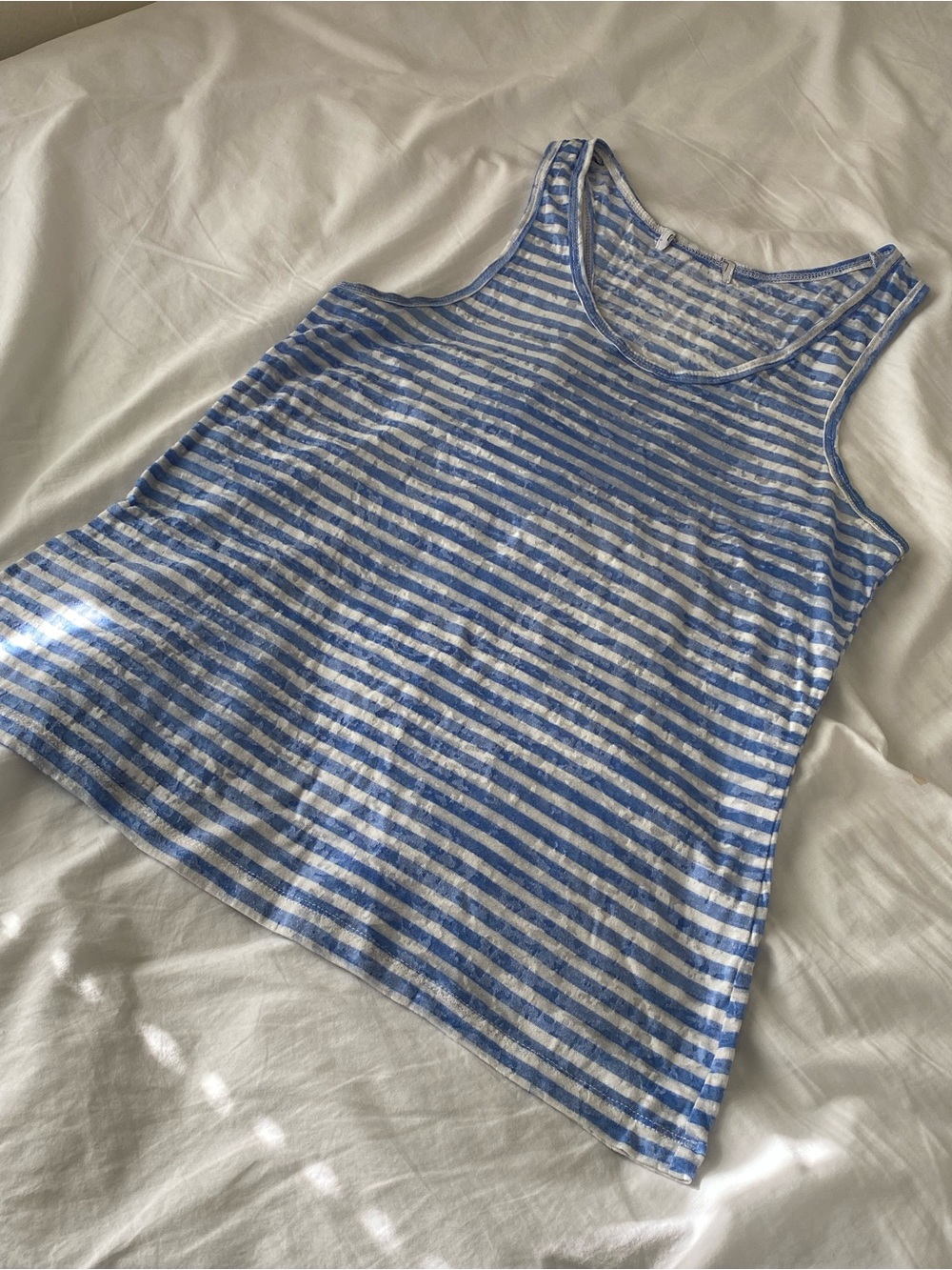 Blue & White Striped Tank Top - Women